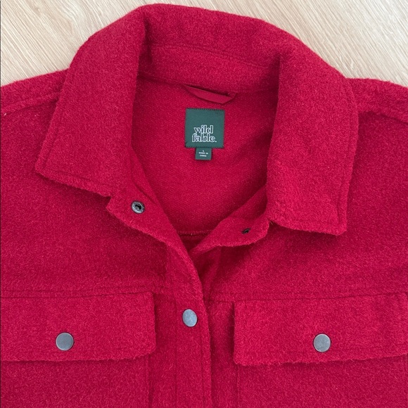 Wild Fable Red Snap Button-Up Jacket Shacket - Picture 4 of 9